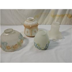 LOT 4 VINTAGE GLASS SHADES