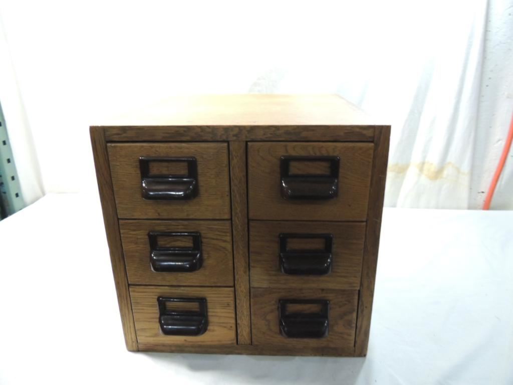 VINTAGE 6 DRAWER CARD CATALOG