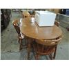 Image 2 : VINTAGE WOODEN DINING TABLE & 4 CHAIRS