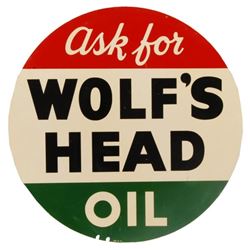 Wolf's Head Oil Tin Sign