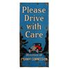 Image 1 : Please Drive With Care Porcelain Highway Sign