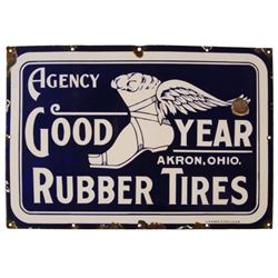 Early Goodyear Rubber Tires Porcelain Sign