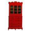 Image 1 : Red Painted China Cabinet from New Mexico