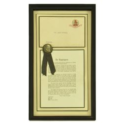 Anheuser Busch Funeral Notification Letter Rare
