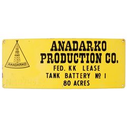 Anadarko Porcelain Oil Lease Sign