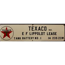 Black T Texaco Porcelain Lease Sign