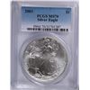 Image 1 : 2003 AMERICAN SILVER EAGLE, PCGS MS-70! PERFECT!