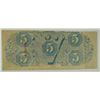 Image 2 : 1863 $5 CONFEDERATE STATES OF AMERICA NOTE CH CU (pin holes)