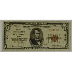 1929 $5 NATIONAL (LEWISTON, ME) #330