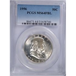 1956 FRANKLIN HALF DOLLAR, PCGS MS-64 FBL