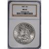 Image 1 : 1887 MORGAN SILVER DOLLAR, NGC MS-63