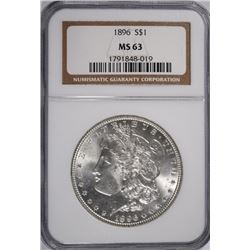 1896 MORGAN SILVER DOLLAR, NGC MS-63