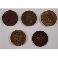 (5) INDIAN HEAD CENTS (59, 62, 63, 64, 68)