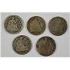 Image 1 : (5) SEATED LIBERTY DIMES (40, 53, 54, 57, 75)