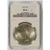 Image 1 : 1923 PEACE SILVER DOLLAR, NGC MS-66 TOUGH!~