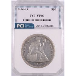 1859-O SEATED DOLLAR, PCI VF-20