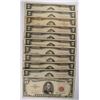 Image 1 : 10 1953 $2 RED SEAL NOTES AND $5 RED SEAL STAR NOTE