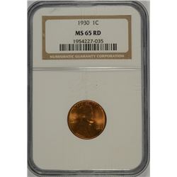 1930 LINCOLN CENT NGC MS-65 RED !!!