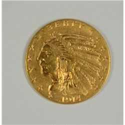 1914-D $2.5 GOLD INDIAN AU