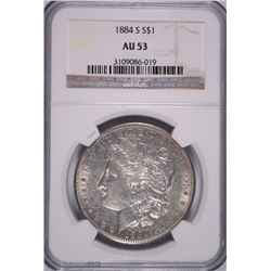 1884-S MORGAN DOLLAR NGC AU-53