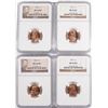 Image 1 : ( 4 ) 1944 LINCOLN CENTS, NGC MS-66 RED GEMS!