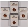 Image 1 : 2 1951-D, & 2 52-D LINCOLN CENTS NGC MS-66 RD