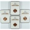 Image 1 : ( 4 ) 1958-D LINCOLN CENTS, NGC MS-66 REDS!!
