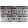 Image 1 : LOT OF (10) 1953-S ROOSEVELT DIMES NGC MS-66
