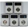 Image 2 : LOT OF ( 5 ) 1955 WASHINGTON QUARTERS, NGC MS-65