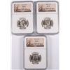 Image 1 : LOT OF ( 3 ) 1960-D WASHINGTON QUARTERS, NGC  MS-65