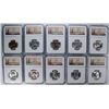 Image 1 : LOT OF (10) 1962 WASHINGTON QUARTERS NGC MS-65