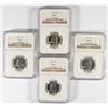 Image 1 : LOT OF ( 4 ) 1960 WASHINGTON QUARTERS, NGC PROOF-67