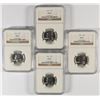 Image 1 : LOT OF ( 4 ) 1961 WASHINGTON QUARTER, NGC PROOF-67