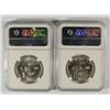 Image 2 : LOT OF ( 2 ) 1957-D FRANKLIN HALF DOLLARS, NGC MS-64 FBL