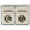 Image 1 : LOT OF ( 2 ) 1959-D FRANKLIN HALF DOLLARS, NGC MS-64 FBL