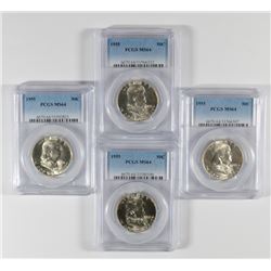 4 1955 FRANKLIN HALVES PCGS MS-64