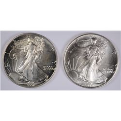 ( 2 ) 1992  AMERICAN SILVER EAGLES, UN