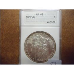 1882-O MORGAN SILVER DOLLAR ANA MS62