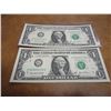 Image 1 : 2-2003-A $1 FRN'S LOW CONSECUTIVE SERIAL 'S UNC