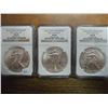 Image 1 : 3-2011 AMERICAN SILVER EAGLES NGC MS68'S