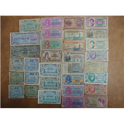 32 PIECES ASSORTED US & JAPANESE WWII CURRENCY