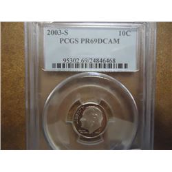 2003-S ROOSEVELT DIME PCGS PR69 DCAM