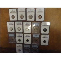 17 ASSORTED NGC & PCGS SLABS SEE DESCRIPTION