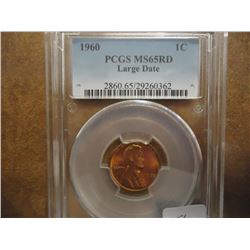 1960 LARGE DATE LINCOLN CENT PCGS MS65RD