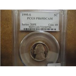 1995-S JEFFERSON NICKEL PCGS PR69 DCAM