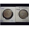 Image 1 : 1929 & 1948 GUATEMALA SILVER 1/4 QUETZAL'S