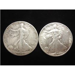 1942-D & 1944-D WALKING LIBERTY HALF DOLLARS