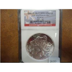 2008 AUSTRALIA KOALA SILVER $ NGC GEM BU