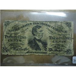 1863 US 25 CENT FRACTIONAL CURRENCY