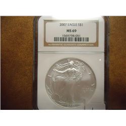 2007 AMERICAN SILVER EAGLE NGC MS69